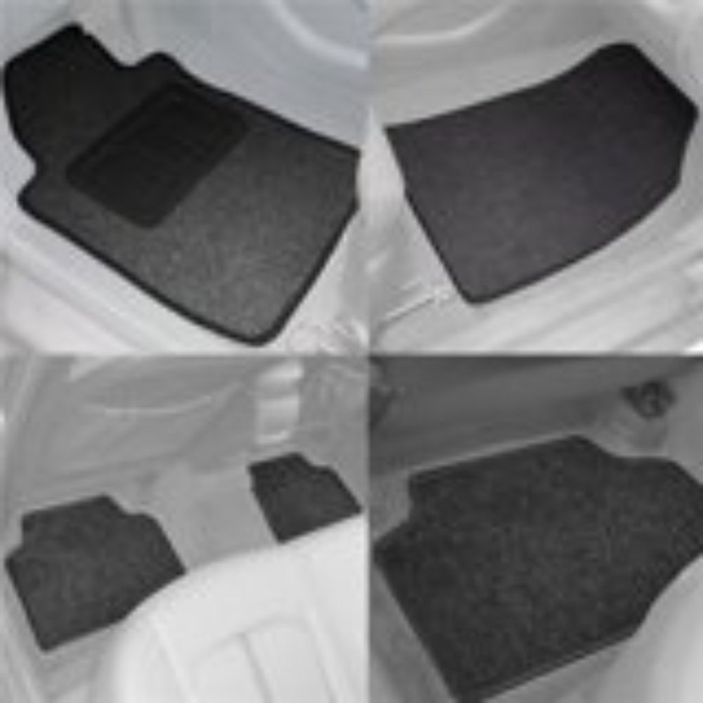 CARPET CAR MATS*SET OF 4*BLACK RIBBED*UNIVERSAL FIT*NEW*SEALED IN ORIGINAL BOX